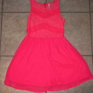 Hot pink sun dress.